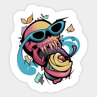 skull cupcake Sticker